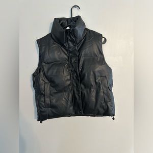 Black leather vest